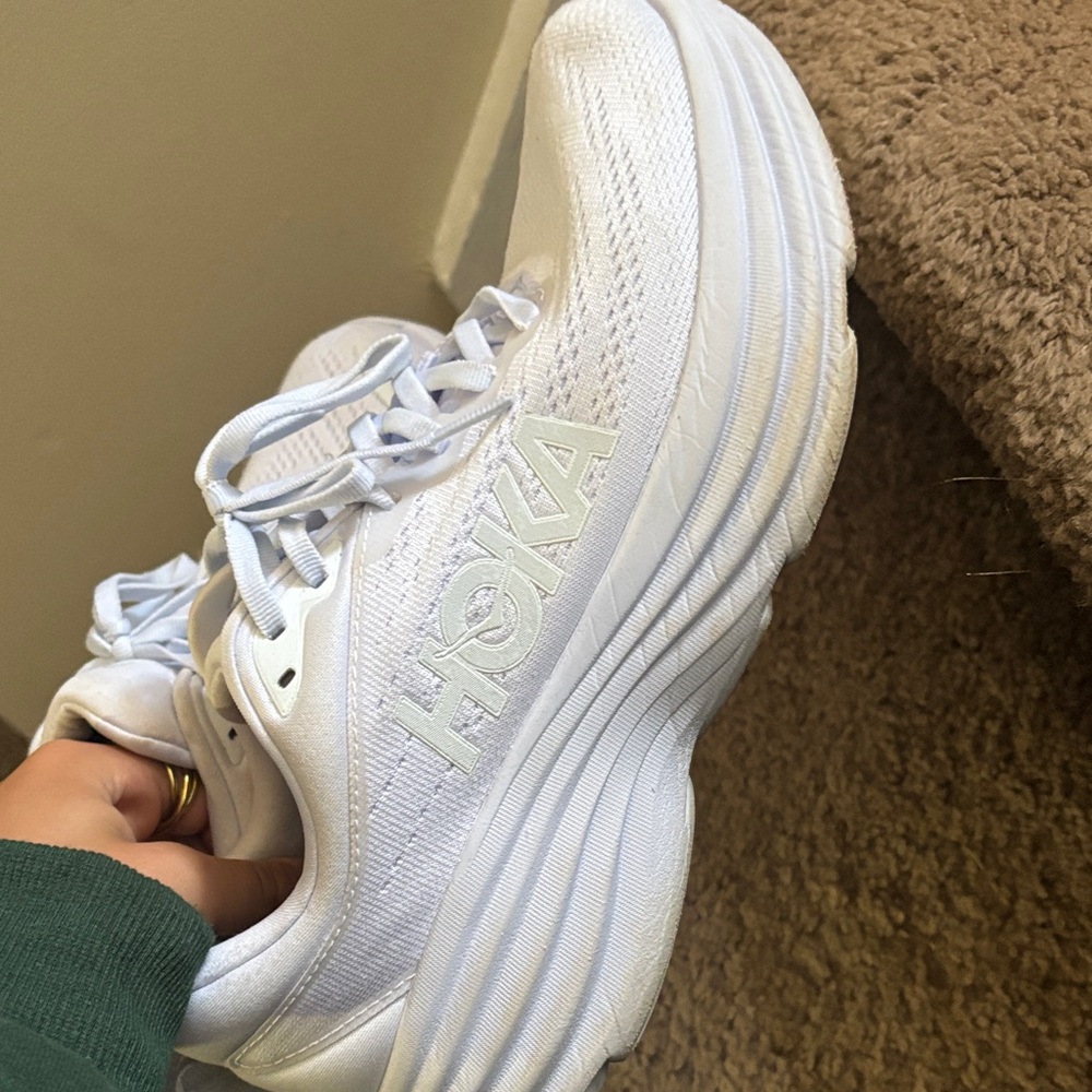 Hoka All-White Athletic Sneakers Bondi 8